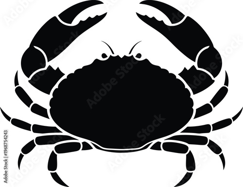 Silhouette realistic ocean crustacean animal food seafood marine vector illustration
