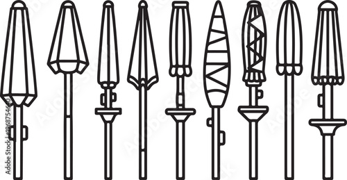 Collection of various types of utility knives and blades Vector