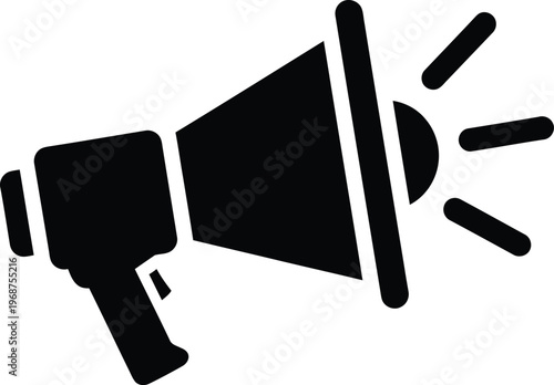 Silhouette speaker icon communication alert message announcement voice vector illustration