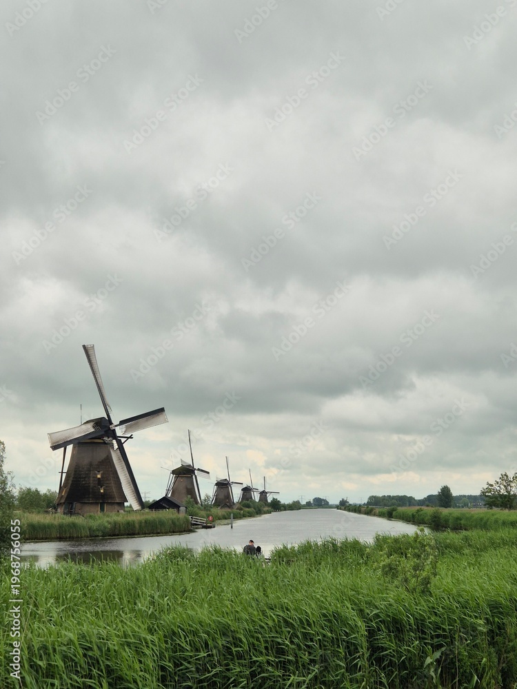 Naklejka premium Kinderdijk, Molen, windmill, nederland, netherlands