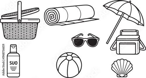 Common objects used in a kitchen for measuring and preparing food Vector