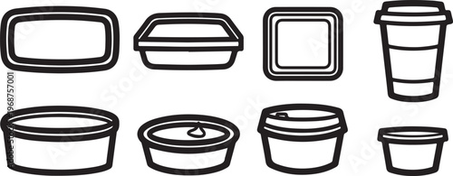 A collection of different types of boxes with and without lids Vector