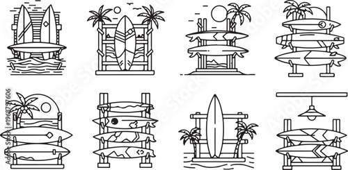 Various ancient architectural drawings showing diverse structural designs and elements Vector