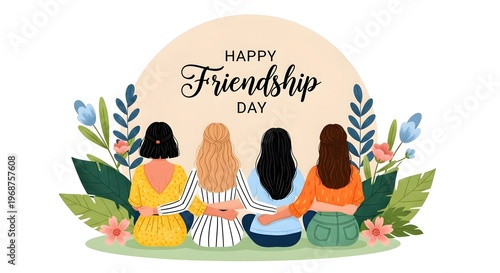 Happy friendship day celebrating bonds with friends illustration wishes
