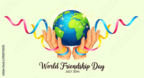 World friendship day global unity and connection celebrated with hands