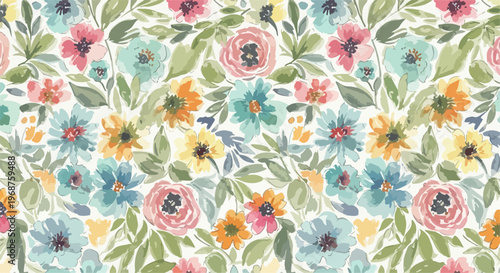 Bright flower pattern creating a joyful and energetic visual composition