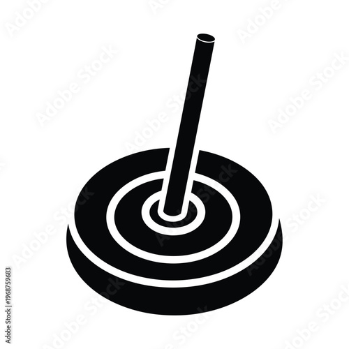 Weight plate and bar icon for fitness and strength training