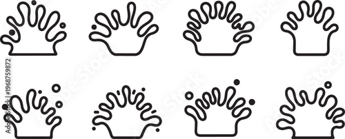 Sketch of various hand gestures with dotted lines indicating motion Vector