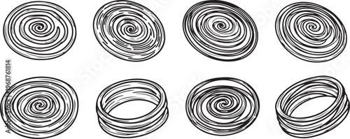 Contour maps demonstrating different topological configurations and patterns Vector