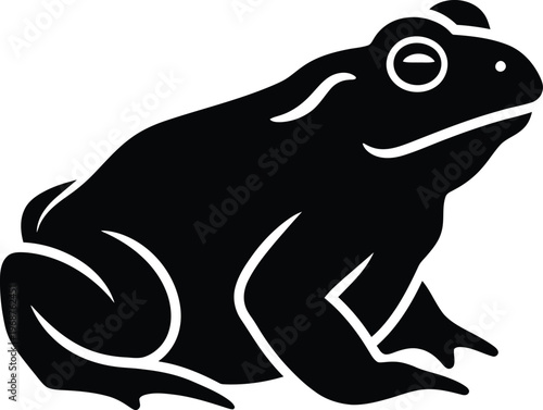 Silhouette adorable frog toad amphibian animal wildlife nature element graphic vector illustration