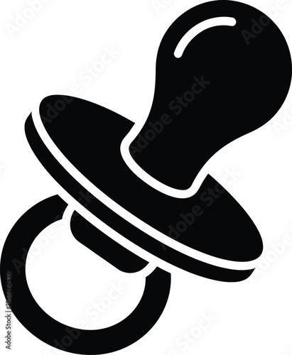 Silhouette baby pacifier accessory for newborn childcare product design vector illustration