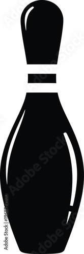 Silhouette classic bowling pin icon graphic design element vector illustration
