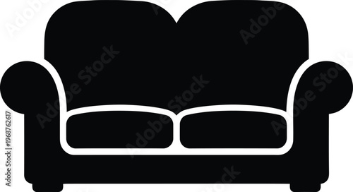 Silhouette classic comfortable living room furniture sofa couch icon vector illustration