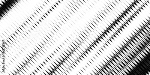 Halftone line gradient texture. Black diagonal stripe gradation background. Repeated slanted strokes pattern backdrop. Vibrating parallel lines wallpaper. Vanish oblique moire overlay. Vector