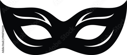 Silhouette elegant masquerade mask carnival party festival costume event vector illustration