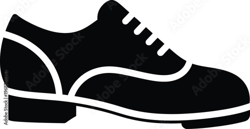 Silhouette elegant men dress shoe icon symbol design element vector illustration