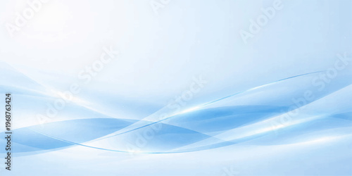 Abstract blue waves flow in a smooth motion creating a curved line pattern and flowing water texture for a light vector illustration wallpaper backdrop