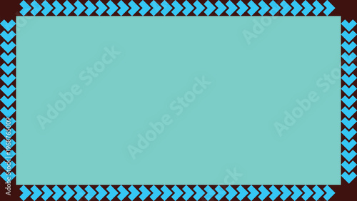 Geometric Pattern Border with Turquoise Background for Design and Decoration