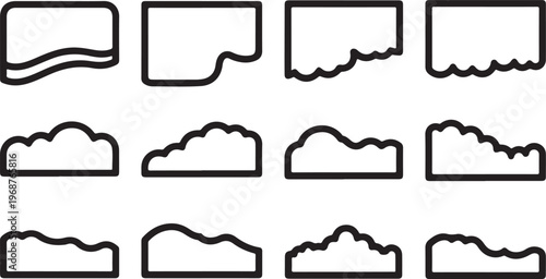 Abstract geometric patterns with varied sine wave designs in black on white Vector