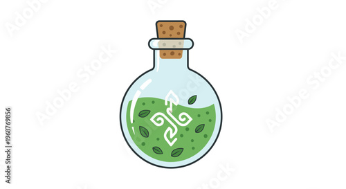 A cartoon illustration of green potion.