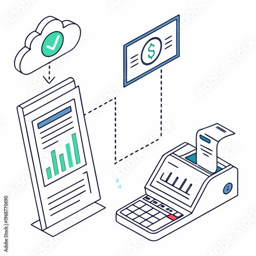 Photos This illustration depicts cloud based payment processing flowing through a digit