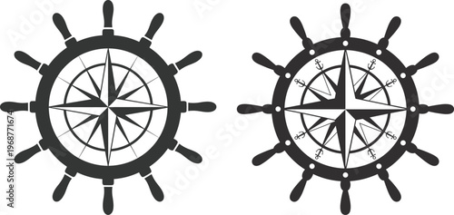 Vintage fishing vector illustration set with fish, boat, anchor, and nautical elements.