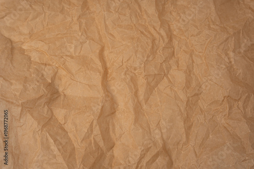 Crumpled paper as background. Top view.