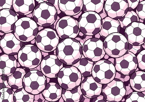 Pattern of many soccer balls in a tight arrangement