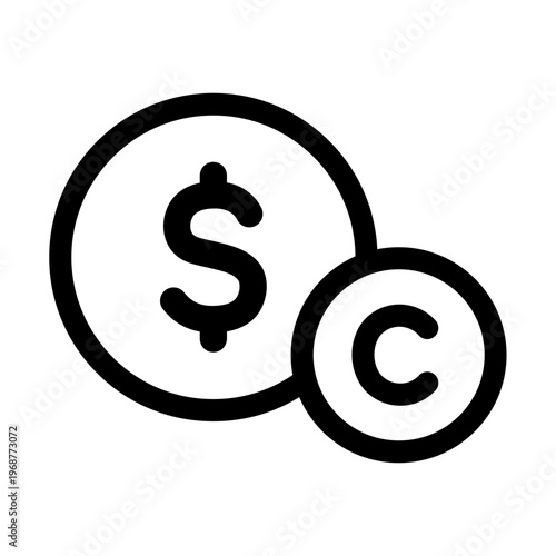 ドルとコインのアイコン（現金・資金管理）