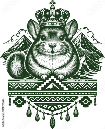 Royal Chinchilla - Mountain Crown Illustration