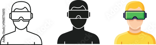 Person wearing virtual reality headset for immersive digital experiences and advanced gaming.