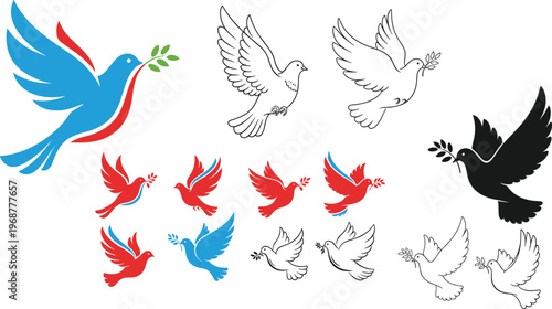 Comprehensive Easter holiday vector set featuring cute bunnies colorful painted eggs spring flowers and festive basket icons for seasonal greeting cards and decorative design