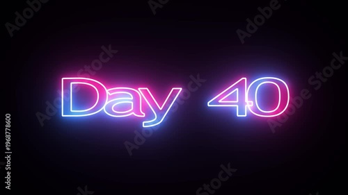 42 Day To Go glowing neon Animation Videos. Neon “3 Days Left” Countdown.