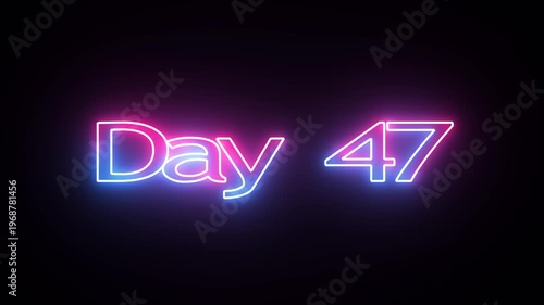 47 Day To Go glowing neon Animation Videos. Neon “3 Days Left” Countdown.