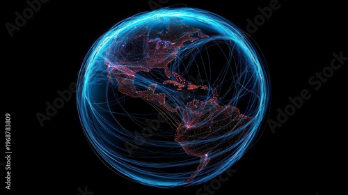 Global Network Connections Earth