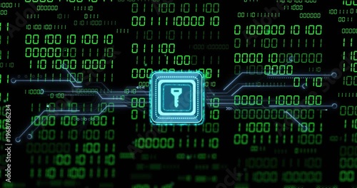 System startup initiating microchip pulsing and sending data along circuit traces in tech matrix