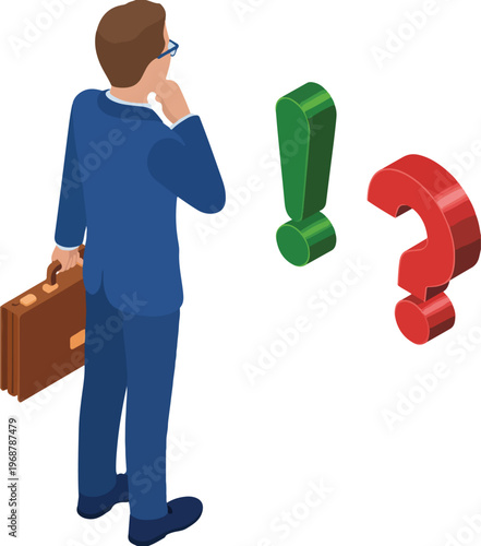 businessman with question mark