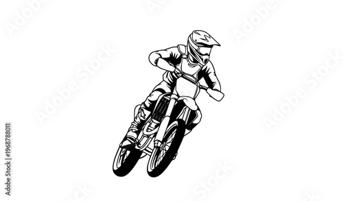 Motocross rider on dirt bike action sport vector illustration design