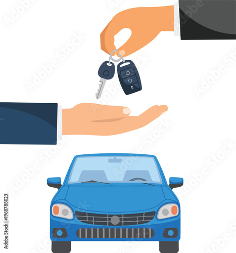 hand holding car key