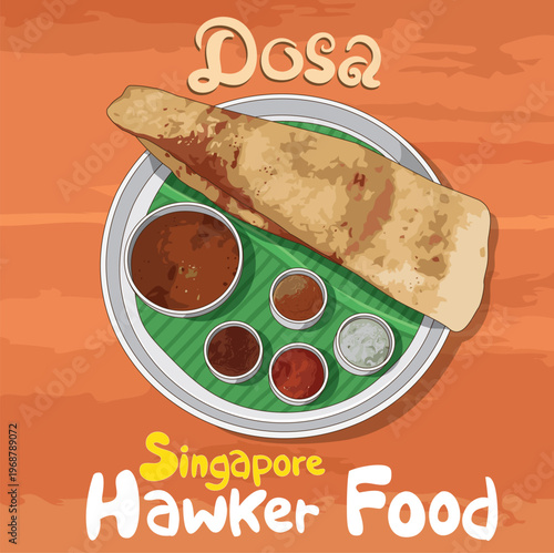 osa: A thin, crispy Indian pancake made from fermented rice and lentil batter. Often served with chutney and sambar, it's a popular breakfast dish known for its savory flavor and versatility.