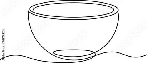 Bowl Outline Vector Minimal Design. Simple bowl outline vector minimal kitchen container illustration isolated clean modern design