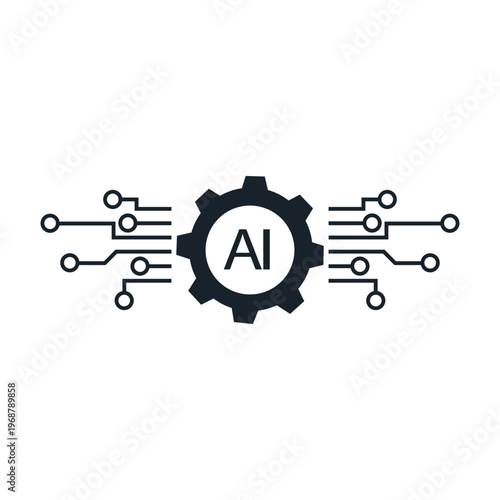 Artificial intelligence AI processor chip icon