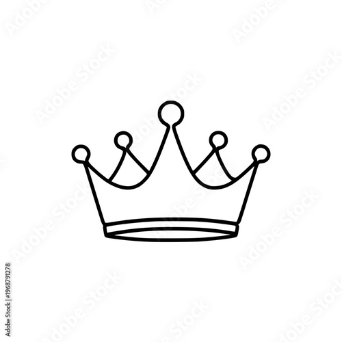 simple black line drawing of a crown