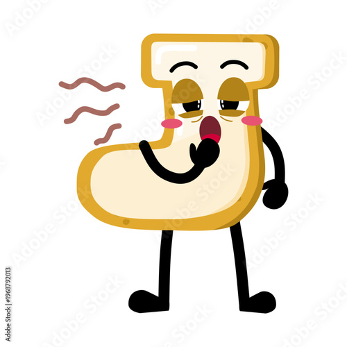 Cute Hand Drawn Sleepy Sock Shaped, Cookie with Heavy Eyes