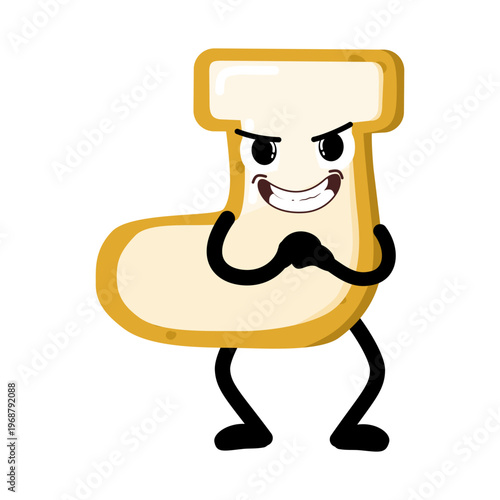 Cute Hand Drawn Mischievous Sock Shaped, Cookie Expression