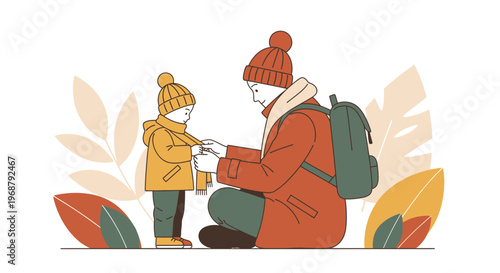 Warm Embrace Preparing For An Outdoor Adventure