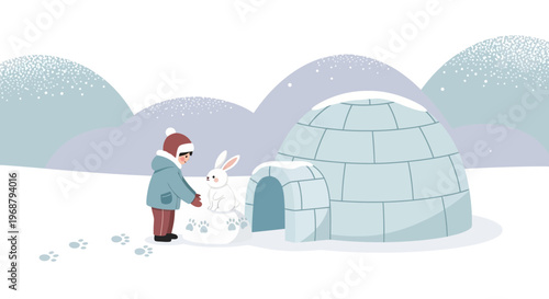 Winter Friendships Formed Beside Arctic Igloo Structure
