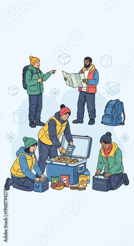 Winter Outdoor Expedition Gear And Supplies Preparation
