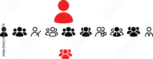 a red person standing out from a group of people