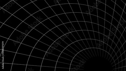 3D Grid line looping animation. grid line tunnel moving animation on black background.